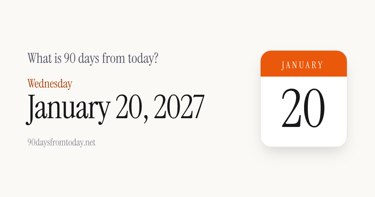 90 Days From Today: What Date Is It? (Jan 15, 2027)